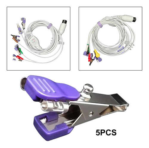 5x Pets Ecg Alligator Clip Cables De Prueba Eléctricos Clip