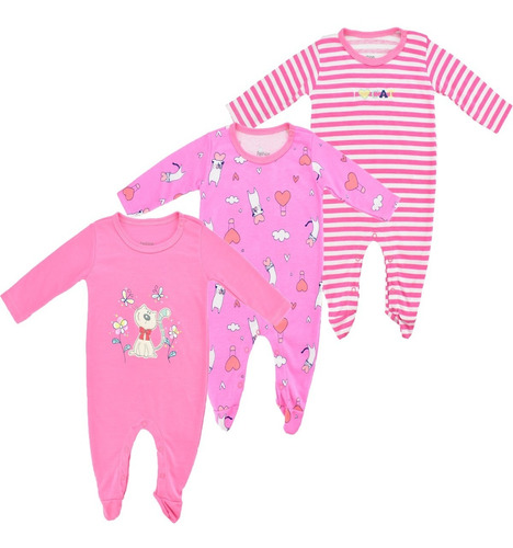 Pijamas Bebé Niña Set X 3 Estampadas