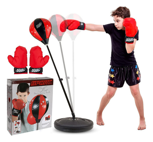 Saco De Boxeo Para Niños Con Guantes De Boxeo, Pelota De B.