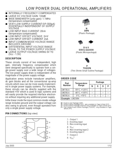 Lm358 Smd Amplificador Operacional