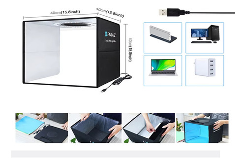 Caja De Luz Para Fotos De 30 Cm Plegable Con Iluminación