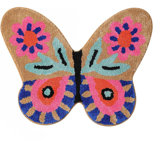 ~? Fosiyaa Butterfly Shaped Bath Mat Colorful Lind Funny Bat