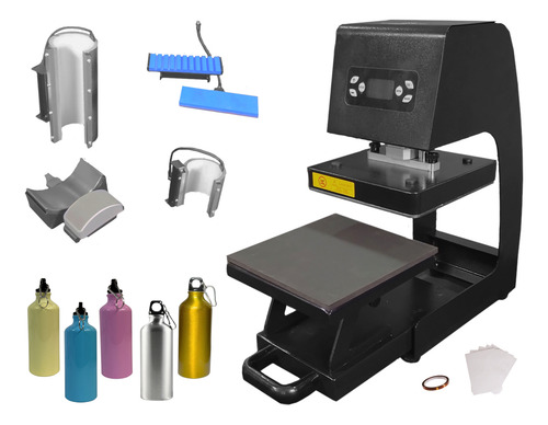 Kit Combo 5 En 1 Tlp Automático Para Sublimar Tazas Botellas