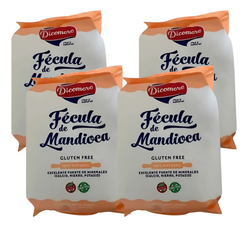 Fécula De Mandioca - Dicomere - 4u De 450g