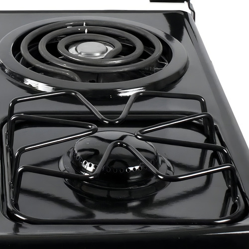 Estufa De Sobreponer Abba 4 Puestos Mixta Glp Sm 400-2 N Ql Color Negro