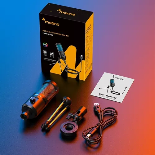 MAONO Micrófono USB para Juegos para PC, Micrófono de Condensador para  Computadora con Perilla de Ganancia