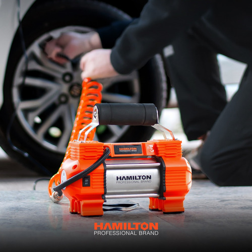 Compresor Portátil Auto 12v Hamilton Profesional +accesorios