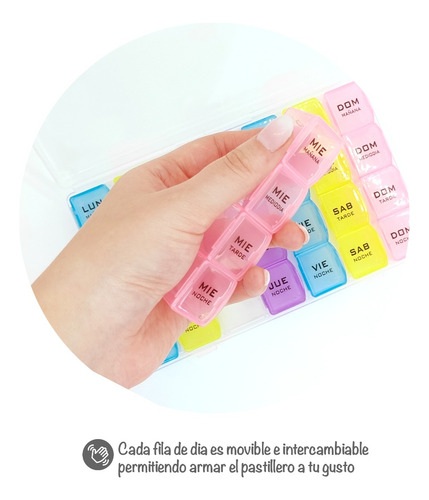 Imagen 8 de 10 de Pastillero Mañana Mediodia Tarde Noche Organizador Full