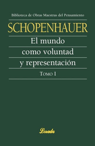 Mundo Como Voluntad Y Representacion I - Schopenhauer,arthur