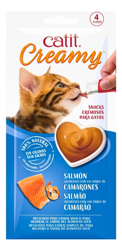 Snacks Para Gatos Catit Creamy Sabor Salmón 4 Tubos