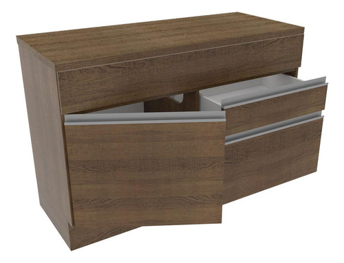 Gabinete Bajo Bufetera Madesa Glamy 120cm Con Encimera Mm 02 Color Marrón