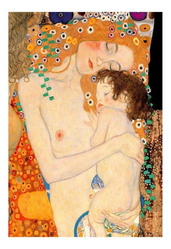 Vinilo Decorativo 60x90cm Klimt Mother & Baby Hijo