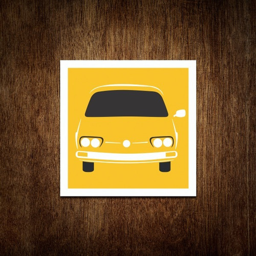 Placa Decorativa De Carro - Brasília Amarela 36x36