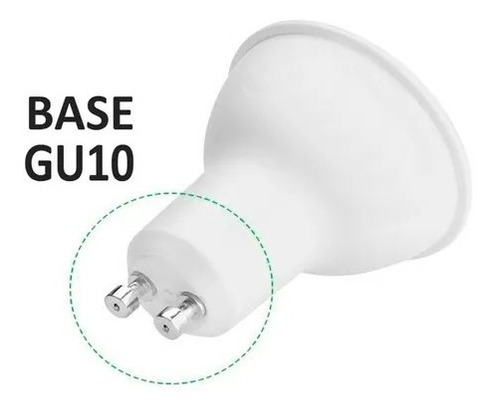 Pack 10 Ampolletas Led Gu 10 6 W Sec Luz Fría