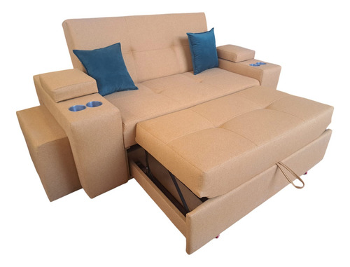 Sofá Cama Trebol 3 Cuerpos Multifuncional 1,85m