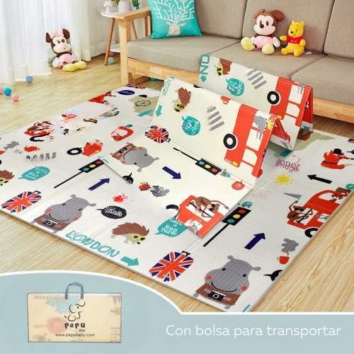 Tapete De Juego Papubaby Plegable Multiusos 150 X 200 Cm Carretera