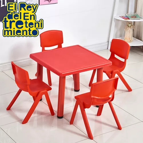 Mesa + 4 Sillas Infantil Plástico Calidad Y Colores - Verde — El Rey del  entretenimiento