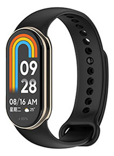 3x Pulseira Silicone Para Smartband Mi Band 9 Miband 9 Cor Preto / Rosa Areias / Branco Largura Da Pulseira 15 Cm