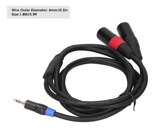 Cw Convertidor De Cable Estéreo De 3,5 Mm A Conector Dual