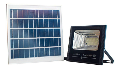 Reflector Led 200w Solar Con Panel Solar Bateria Luz Blanca Color de la carcasa Negro Color de la luz Blanco frío