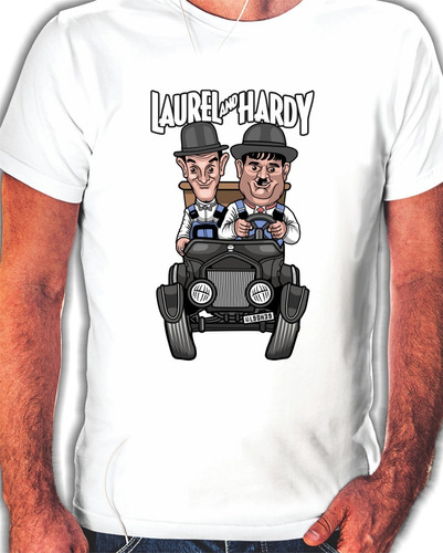 Remera Hombre Sublimada Con Estampado Laurel Y Hardy - 7656