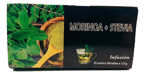 4 Te Filtrante 25 Bolsitas Moringa + Stevia