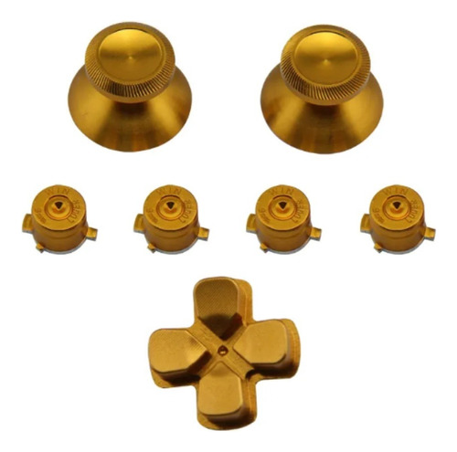  Botones Kit Compatible Con Ps4 7 Pcs Aluminio Dorado