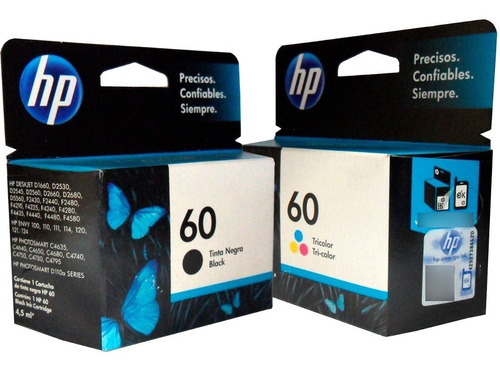 Combo 2 Cartucho Tinta Hp 60 1 Negro Cc640wl 1 Color Cc643wl