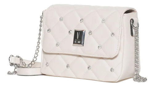 Bolsa Feminina Vizzano Pequena Strass Moderna Despojada Cor Off White