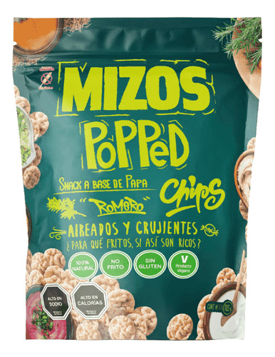 Mizos Popped Chips De Papa Con Romero Sin Gluten 105 G