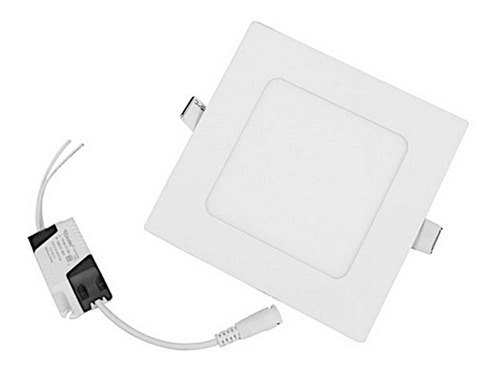 Luminario Led Sanelec 6w Cuadrado Para Empotrar Luz Fría Color Blanco