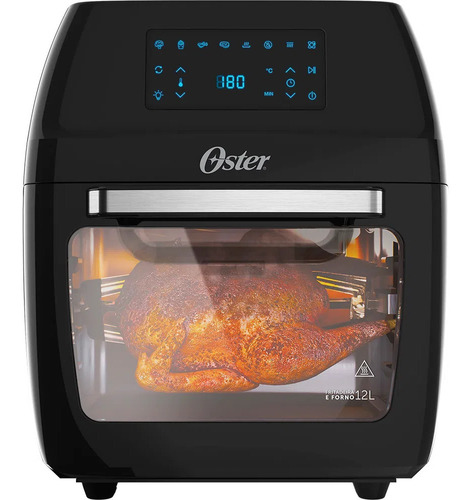 Fritadeira Oster 3 Em 1 Fryer Digital 12l 1800w Preta 110v Cor Preto