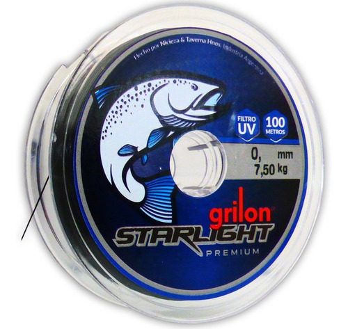 Nylon Tanza Baja Memoria Grilon Starlight 0.40 Negra X Rollo