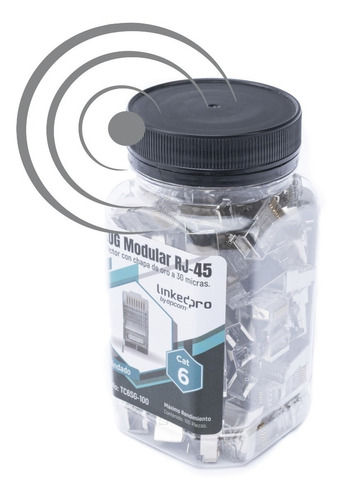 Imagen 3 de 5 de Tarro Con Conector Plug Rj45 Cat6 Blindado Linkedpro