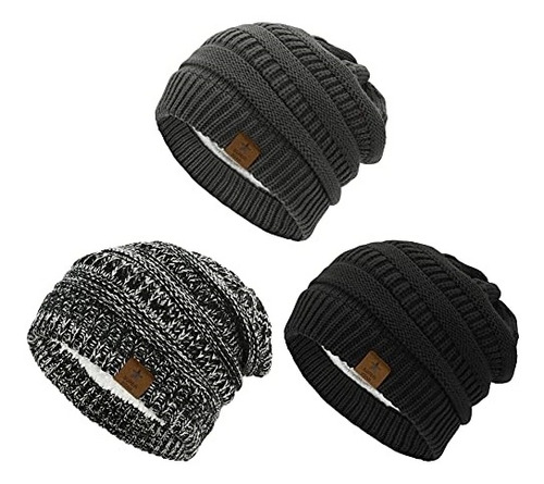 Gorros Sombreros Y Boinas Tejido Gris Y Negro Talla Única