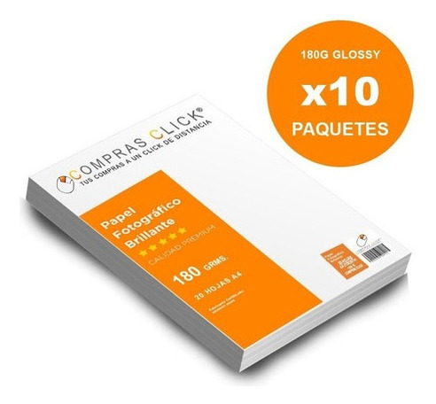 Papel Fotográfico Glossy A4 180g 10 Paquetes De 20 Hojas