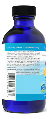 Omega 3 Liquida Para Niños 530 Mg Con Epa Y Dha 119ml Nordic Sabor Fresa