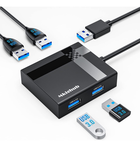 Mkighub Usb A Hub, Concentrador Usb 3.0 De 4 Puertos, Expans