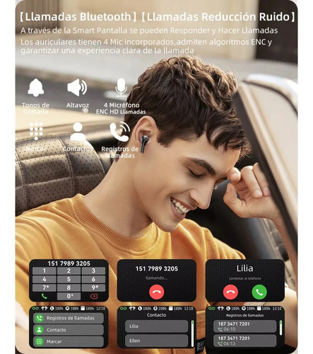 Auricular App Con Pantalla - Power Bank Y Aplicación Móvil. Blanco