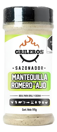 Sazonador Grileros 195g Para Carnes Asadas, Pollo Y Puerco Mantequilla Romero Y Ajo