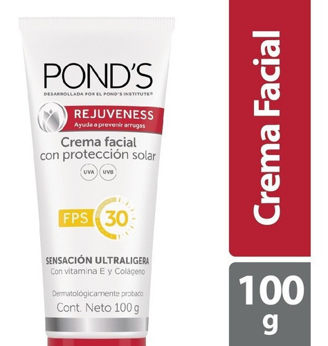 Crema Facial Ponds Rejuveness 100 Gr Protector Solar Fps 30 Tipo de piel Normal