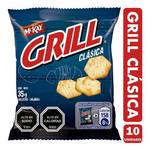 Galletas Grill Clásica De Mckay, Para Colación -pack De 10un