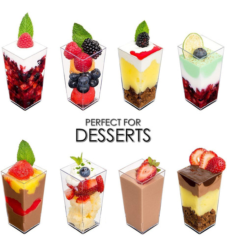 Mini Tazas De Postre De 100 X 3 Oz (sin Cucharas), Cuad...