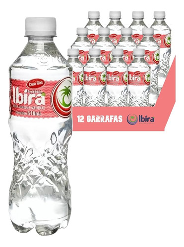 Água Mineral Ibira Com Gás 510ml Pack C/12unid
