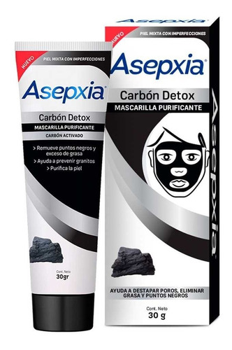 Mascarilla Purificante Asepxia Carbón Detox 30gr