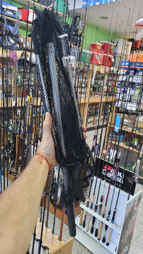 Copo Red Pesca Surfish 100cm Aluminio Plegable Redes Peces Color Negro
