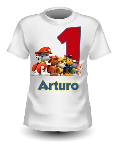 Playeras Personalizada Paw Patrol Cumplea os Fiesta Familia
