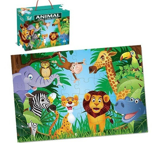 Imagen 2 de 4 de Rompecabezas 48 Pzas Grandes Animales De La Selva Puzzle Edu