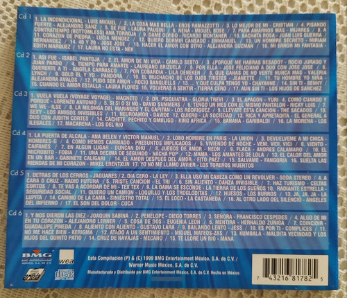 Las 100 Grandes Canciones Del Pop 6 Cd's Luis Miguel Y Más Estándar (Usado)