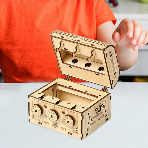Caja De Madera Con Forma De Rompecabezas 3d, Modelo De Caja